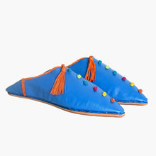 Load image into Gallery viewer, Handcrafted Moroccan Pompom Babouche Slippers – Authentic Leather Footwear from Fez
