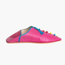 Load image into Gallery viewer, Handcrafted Moroccan Pompom Babouche Slippers – Authentic Leather Footwear from Fez
