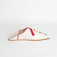 Load image into Gallery viewer, Handcrafted Moroccan Pompom Babouche Slippers – Authentic Leather Footwear from Fez
