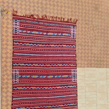 Cargar imagen en el visor de la galería, Red Handmade Berber Wool Rug - Colorful Moroccan Patterns
