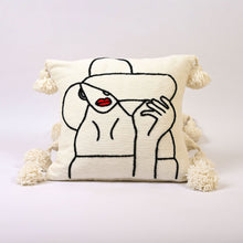 Load image into Gallery viewer, Decorative moroccan Woman pillow - Handmade Embroidered Moroccan
