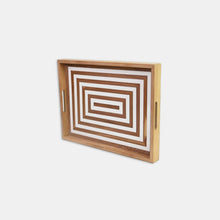 Load image into Gallery viewer, Geomatric wooden and Resin Serving Tray
