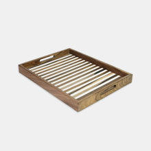 Load image into Gallery viewer, Stripes wooden and Resin Serving Tray
