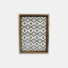 Load image into Gallery viewer, White wooden and Resin Serving Tray with Zellige-Style Design
