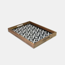 Load image into Gallery viewer, Wooden and Resin Serving Tray with Zellige-Style Design
