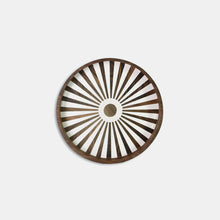 Load image into Gallery viewer, White round Wood and Resin Serving Tray with Zellige-Style Design
