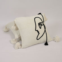 Charger l&#39;image dans la galerie, Small black lady pillow Handmade - Embroidered Moroccan
