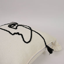 Charger l&#39;image dans la galerie, Small black lady pillow Handmade - Embroidered Moroccan
